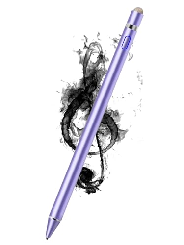 CMARS Active Stylus Pen for Touchscreen, Rechargeable Universal Pencil for iPad, Digital Fine Point Tablet Pens Compatible with Android/iPhone/iPad mini/Pro/Air/Samsung and More Tablet/Phone - Purple - color: Purple