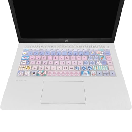 Cute Silicone Keyboard Cover for HP Pavilion x360 14 14-BA/BF/BW/CD/CF/DQ/DK/DH/DS/DF/FQ Series, 14-dk1013dx/dk1003dx/dk0002dx 14-dq1043cl 14-fq0013dx, Cute Bunny - color: Cute Bunny