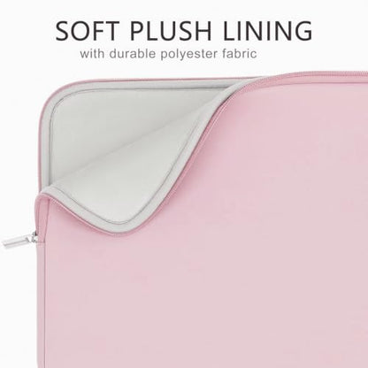 RAINYEAR 15.6 inch Laptop Sleeve Case Soft Padded Carrying Bag, Light Pink | Protective Soft Lining Padded Computer Zipper Carrying Cover Bag Compatible with 15.6 Inch Laptop Computer PC Notebook - color: Light Pink, size: 15.6 Inch