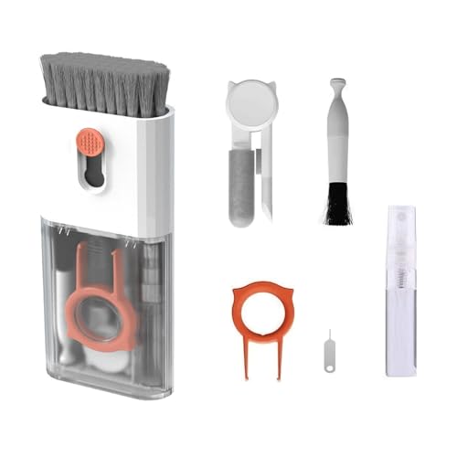 10-in-1 Keyboard Cleaner Kit, All-in-One Computer Electronics Cleaning Brush Set with Keycap Puller, Cleaning Pen, Spray & Cloth for Laptop, Phone, Tablet, Earbuds, Camera