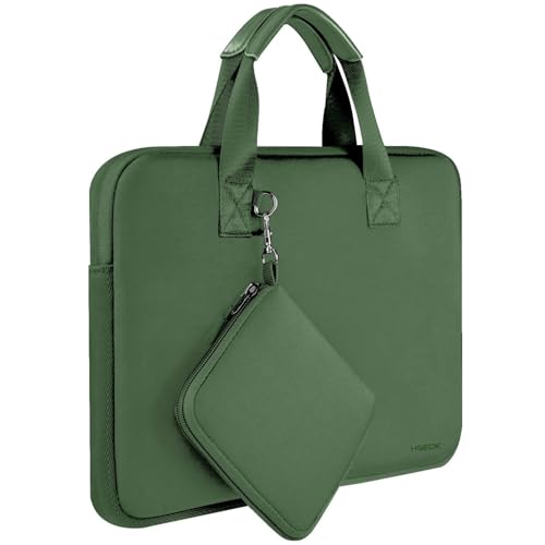 Hseok Laptop Sleeve 13.3-14 inch Case with Small Pouch, Neoprene Computer Bag Compatible with MacBook Neo/Pro 14 M5/M4/M3/M2/M1, Mac Air/Pro 13.3, XPS 14 and Most 13-14 inch Notebooks,Olive Green - color: Olive green, size: 13"-14"