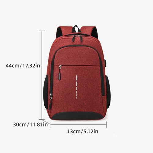 Large Capacity Multi Pocket Laptop Backpack Built With USB Charging Port Waterproof Anti Theft Business Travel Durable College Backpacks for Men Women Commute Work Vacation Trip Red - color: Red