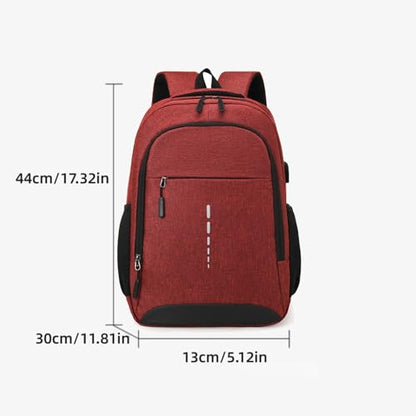 Large Capacity Multi Pocket Laptop Backpack Built With USB Charging Port Waterproof Anti Theft Business Travel Durable College Backpacks for Men Women Commute Work Vacation Trip Red - color: Red