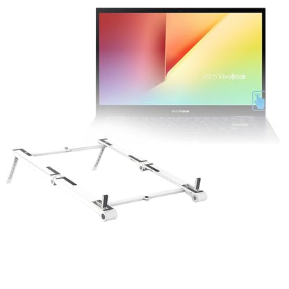 BoxWave Stand and Mount Compatible with ASUS VivoBook Flip 14 2-in-1 TP470EA-AS34T (14 in) - Pocket Aluminum Stand 3-in-1, Portable Multi Angle Viewing Riser - Metallic Silver
