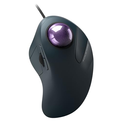 Wired Trackball Mouse for Large Hands, Ergonomic Design Reduces Wrist & Muscle Strain, Precision Tracking with Easy Index Finger Control, Compatible with PC, Laptop, Windows, Mac, Purple - color: C-Purple