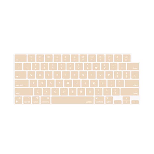 MOSISO Keyboard Cover Skin Compatible with MacBook Air 15 inch M3 M2 | A3114 A2941/Air 13.6 A3113 A2681/Pro 14/16 M4 M3 M2 M1, Apricot - color: Apricot