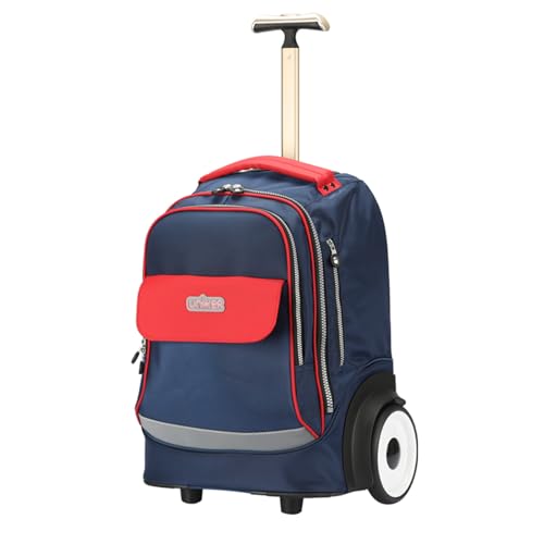 Rolling Laptop Bag for 15.6 Inch Laptop,Roller Bag,Backpack with Quiet Wheels,Silent Wheeled Computer Bag, T5- Blue/Red - color: T5- Blue/Red