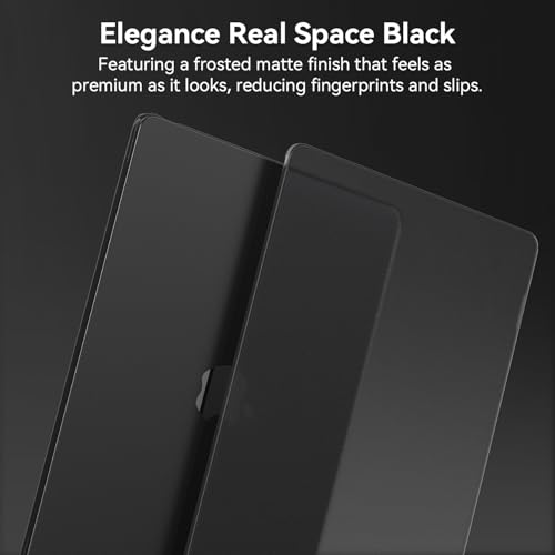 EooCoo Case for MacBook Air 15 inch M5 M4 M3 M2 2026-2023, Frost Black | Easy to Install, Sturdy, Plastic Hard Shell Case & Keyboard Cover & Screen Protector, Model: A3448 A3241 A3114 A2941 - color: Original Space Black