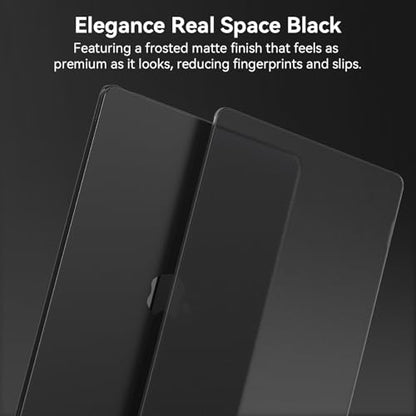 EooCoo Case for MacBook Air 15 inch M5 M4 M3 M2 2026-2023, Frost Black | Easy to Install, Sturdy, Plastic Hard Shell Case & Keyboard Cover & Screen Protector, Model: A3448 A3241 A3114 A2941 - color: Original Space Black