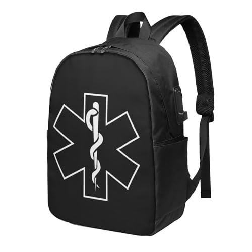EMS Travel Laptop Backpack Anti-Theft Bag with USB Charging Port 17 Inch Computer Business Backpacks for Women Men Work College Gift,Casual Daypack
