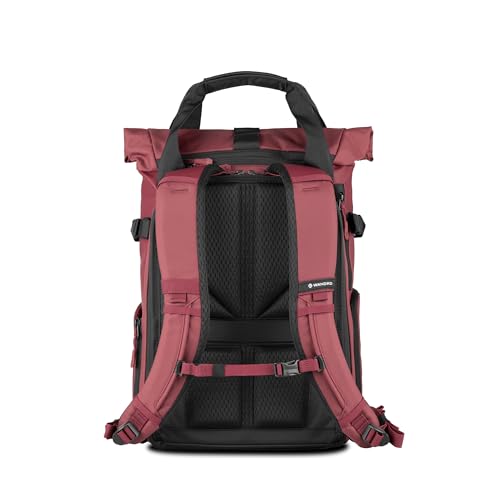 WANDRD PRVKE Rolltop 15L V4 Photography Bundle – Compact Travel Camera Backpack with Essential Camera Cube and Laptop Sleeve - color: Rhone Burgundy, size: 15L (Photography Bundle), style: Rolltop