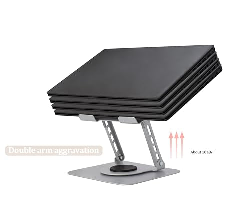Laptop Stand Ergonomic Design, Adjustable Angel and Height, Foldable fits for laptops, notebooks up to 17.3 Inch (Silver) - color: Silver