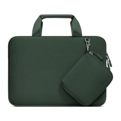 MOSISO Laptop Case 13.3 inch, 13-13.3 inch Laptop Sleeve Bag, Emerald Green | Compatible with MacBook Air/Pro 13 / Pro 14, HP Dell ASUS, Neoprene Carrying Computer Bag with Handle&Detachable Small Case - color: Emerald Green, size: 13.3 inch