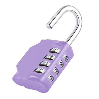 ZHEGE Combination Lock, 4 Digit Combination Padlock, Gym Lock (Purple) | School Lock, Outdoor Use - color: 1P, Purple, size: 1P