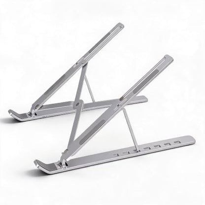 Foldable Laptop Stand for Air Pro Under 15.6 Inch, Portable Aluminum Alloy Heat Dissipation Computer Riser with 7 Angle Adjustment, Ergonomic Nonslip Holder for Desk