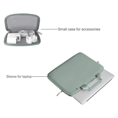 MOSISO Laptop Case 16 inch, 15-15.6 inch Laptop Sleeve Carry Computer Bag | Compatible with MacBook Pro 16, HP Acer Dell Lenovo ASUS, Neoprene Bag with Handle&Detachable Small Case, Antique Green - color: Antique Green, size: 16 inch
