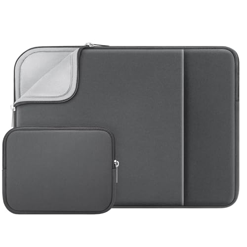 RAINYEAR 11 Inch Laptop Sleeve Case with Pocket & Accessories Pouch, Gray | Protective Soft Fluffy Lining Carrying Bag for MacBook Neo A18 11.6 inch MacBook Air, 11 inch Notebook Computer - color: Gray(Upgraded Version), size: 11"-11.6"