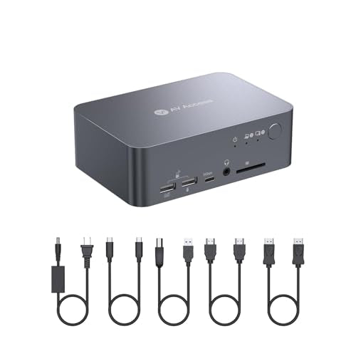 AV Access Dual Monitor KVM Docking Station for Laptop & Desktop, GbE, EDID, 5xUSB-A, HDMI 4K@60Hz USB C KVM Switch 2 Monitors 2 Computers, 60W Laptop Charge, for Home Office Workstations (iDock C10) - size: C10
