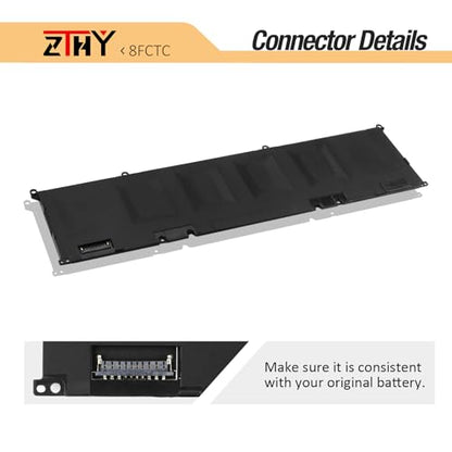 8FCTC Battery 56Wh 3-Cell Replacement for Dell G15 5510 5511 5520 G7 7500 | Inspiron 5620 7510 7610 Vostro 7510 7620 XPS 15 9500 9510 Precision 5550 5560 5570 Alienware M15 R3 R4 R5 R6 R7 M17 R3 11.4V - size: 12.01*3.35*0.31 inch 8FCTC