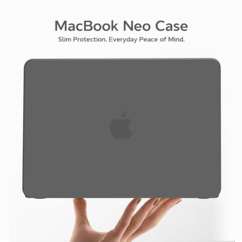B BELK for MacBook Neo Case 13 inch 2026 Release Model A3404, Gray | Scratch Resistant Matte Plastic Laptop Hard Shell for Mac Neo Case, Keyboard Cover & Screen Protector, Slim & Lightweight - color: Gray