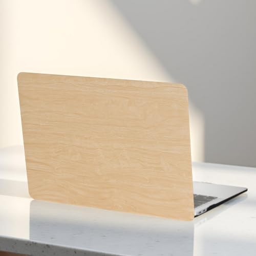 for MacBook Neo Case 13 Inch,Wood Grain, Faux Leather, Cream | Logo Cutout, Schockproof Cover, Keyboard Skin, 2026 A18 Chip, Model A3404 - color: Wood Cream