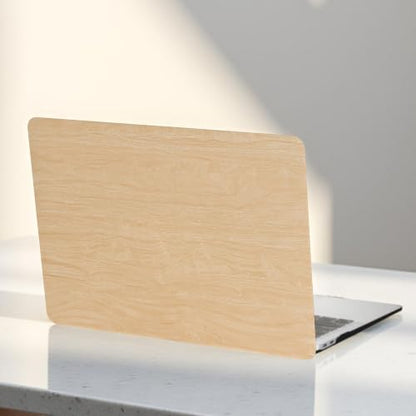 for MacBook Neo Case 13 Inch,Wood Grain, Faux Leather, Cream | Logo Cutout, Schockproof Cover, Keyboard Skin, 2026 A18 Chip, Model A3404 - color: Wood Cream