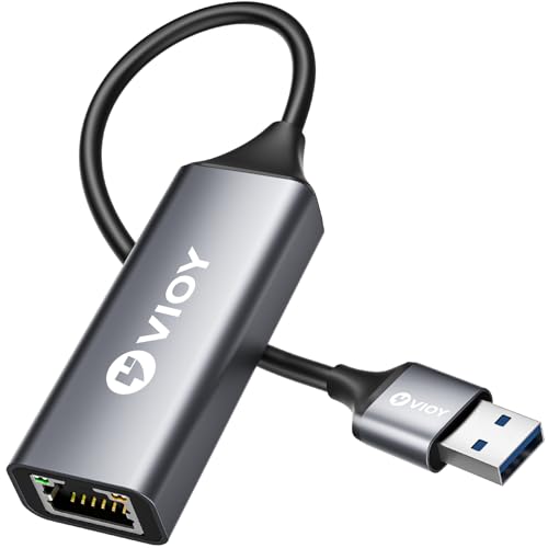 VIOY USB 3.0 to Ethernet Adapter, 10/100/1000Mbps RJ45 LAN Network Port, Drive Free USB A Ethernet Dongle Adapter for Nintendo Switch, Laptop, MacBook, Surface, PC, Windows, Linux
