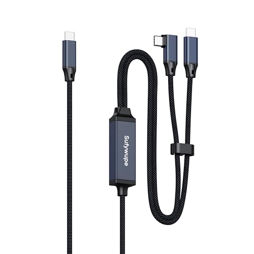 2-in-1 USB C Cable 6Ft USB C to USB C、90 Degree USB-C Cable,140W Multi Charger Cable for laptops, iPhone 17/16, MacBook Pro/Air, iMac、Galaxy Series and More