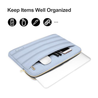 MOSISO Laptop Case 13.3 inch,13-13.3 inch Puffy Laptop Sleeve Compatible with MacBook Neo/Air 13.6 M5 M4 M3 M2 M1/Pro 13/14,HP Dell ASUS Lenovo,Polyester Horizontal Bag with Small Case, Baby Blue - color: Baby Blue, size: 13.3 inch