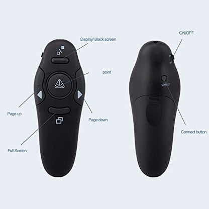 2.4 GHz USB Presentation Clicker, Wireless Presenter Remote,PPT Flip Pen Pointer Controller Presentation for Meeting Teaching Speech