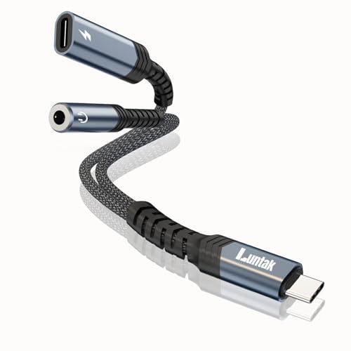 2 in 1 USB C to Headphone Jack Adapter and Charger PD 60W Fast Charging | USB C to 3.5mm Audio Adapter with Dongle Cable Cord for iPhone16/15 Pro Max,Samsung GalaxyS25-S21,Google Pixel8/7,iPad Pro - style: 2 in 1 Adapter and Charger