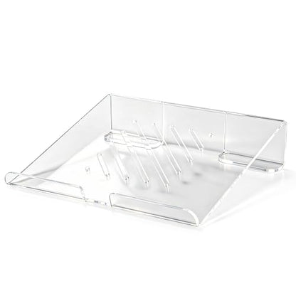 Slim Acrylic Laptop Stand, Portable Ventilated Desktop Riser for Desk, 11-17 Inch - color: Transparent
