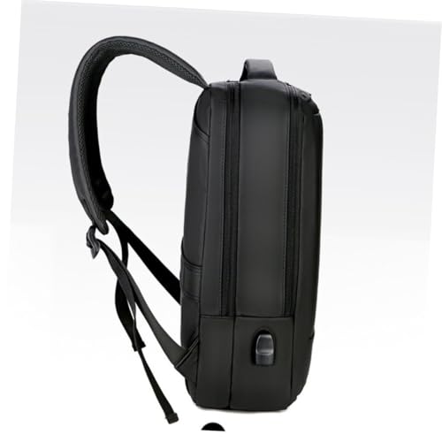 Large Capacity USB Charging Business Backpack for Men Laptop Bag with Built Charging Port Portable Work Bookbag for Commuting and Office Use Black