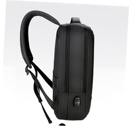 Large Capacity USB Charging Business Backpack for Men Laptop Bag with Built Charging Port Portable Work Bookbag for Commuting and Office Use Black