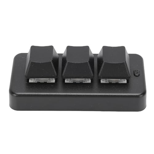GOWENIC 3 Key Keyboard, Multi System Compatibility, Customizable Mechanical Keypad, Compact and Portable, for Universal Computer (Black) - color: Black