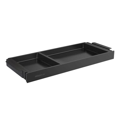Mount-It! Under Desk Drawer Organizer with 2 Compartments, Shallow Low-Profile Slide-Out Desk Tray, 20.7″ x 8.9″ x 1.8″, Pull-Out Pencil Drawer for Traditional & Standing Desks - Black - color: Black