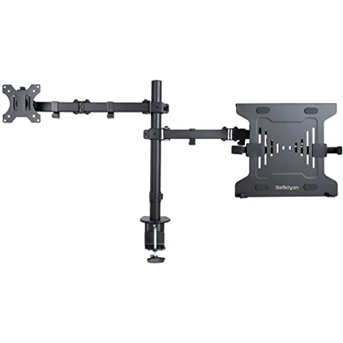 StarTech Monitor Arm up to 32in, 9.9lb/4.5kg, VESA (A2-Laptop-Desk-Mount) | For a Single Display up to 32" (17.6lb/8kg), With VESA Laptop Tray, Up to 9.9lb (4.5kg), Adjustable, Clamp or Grommet Base - style: Dual