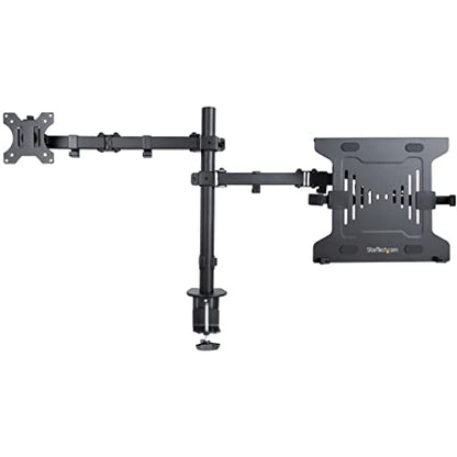 StarTech Monitor Arm up to 32in, 9.9lb/4.5kg, VESA (A2-Laptop-Desk-Mount) | For a Single Display up to 32" (17.6lb/8kg), With VESA Laptop Tray, Up to 9.9lb (4.5kg), Adjustable, Clamp or Grommet Base - style: Dual