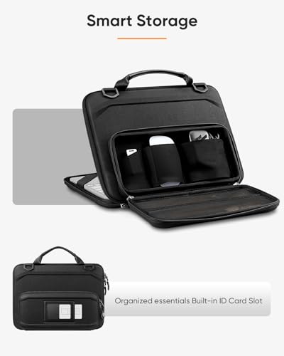Fintie Shockproof Sleeve Case for MacBook Neo (A3404, 2026), Black | Protective Carrying Cover with Handle, Detachable Shoulder Strap, Accessory Pocket, ID Slot, Water-Resistant Bag
