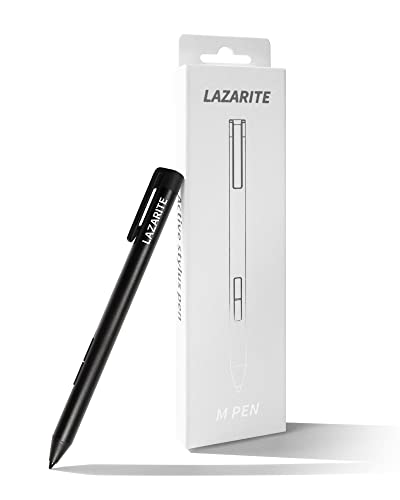 LAZARITE M Pen Black, Active Stylus for Microsoft Surface, Lenovo Yoga 7i/9i, Flex 5, Hp Envy x360/Pavilion x360/Spectre x360, 4096 Pressure Sensitivity, Palm Rejection, Tilt Support - style: M pen Black