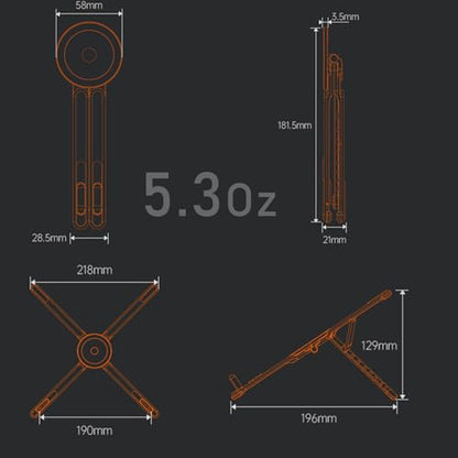 Metal Laptop Stand, 3-in-1 Magnetic Foldable Tablet Phone Holder | Pocket-Sized & Portable, Adjustable Laptop Riser for Desk, N55 Powerful Magnets, Ergonomic View Mount for Home Office, Travel