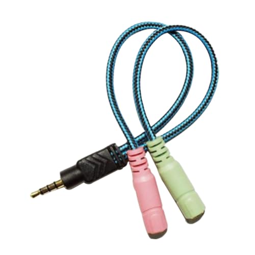 jojofuny 2pcs Male to Female Audio Splitter Adapter for Headset and Microphone Stereo Cable for Laptop and Mobile Devices Convenient Headphone Mic Splitter for Enhanced Audio
