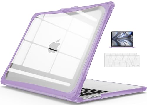 IBENZER Hexpact Protective MacBook Air 13 inch Case M5 2026 M4 2025 M3 M2 2024-2022 A3449 A3240 A3113 A2681, Heavy Duty Case & KeyboardCover & ScreenFilm, Lilac Purple, HPE-KK-LLPU+2 - color: Lilac Purple