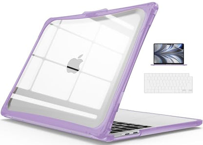 IBENZER Hexpact Protective MacBook Air 13 inch Case M5 2026 M4 2025 M3 M2 2024-2022 A3449 A3240 A3113 A2681, Heavy Duty Case & KeyboardCover & ScreenFilm, Lilac Purple, HPE-KK-LLPU+2 - color: Lilac Purple