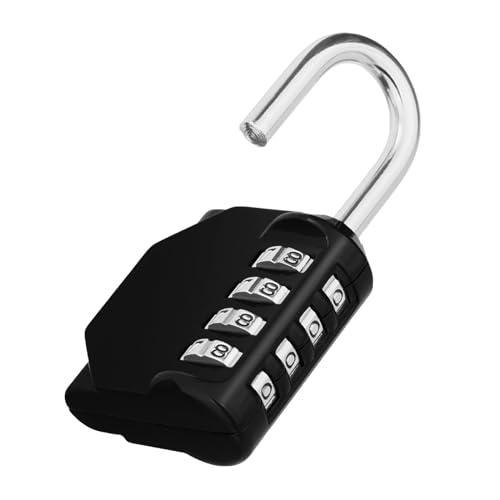 ZHEGE Padlock, Combination Lock 4 Digits, Outdoor Lock Weatherproof (Black) | Padlock for Gym Locker, Garden Fence Gate - color: 1P, Black, size: 1P