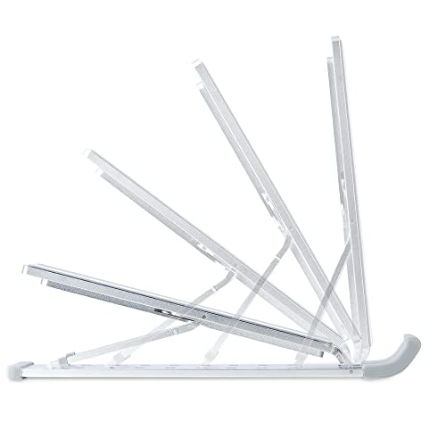 StarTech.com Foldable Laptop Riser Stand, Portable Height Adjustable Ergonomic Laptop Stand, Ventilated Aluminum Frame Supports 22lb (10Kg), Tilt/Raised/Angled Laptop/Tablet Stand (Laptop-Riser-BAR)