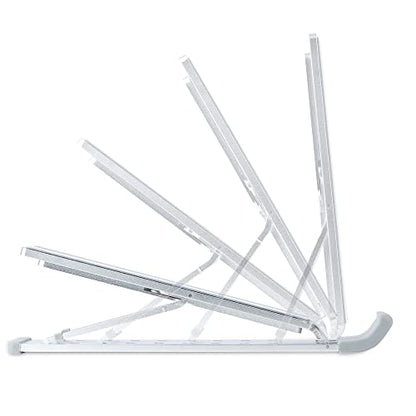 StarTech.com Foldable Laptop Riser Stand, Portable Height Adjustable Ergonomic Laptop Stand, Ventilated Aluminum Frame Supports 22lb (10Kg), Tilt/Raised/Angled Laptop/Tablet Stand (Laptop-Riser-BAR)