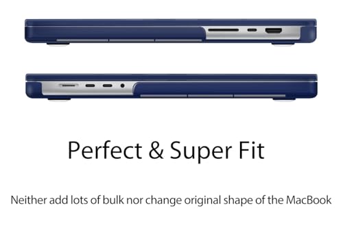 UESWILL Compatible with MacBook Pro 14 inch Case 2026-2021 Release with M5 M4 M3 M2 M1 Pro Max chip & Touch ID, Laptop Matte Hard Shell Protective Cover, Navy Blue - color: Navy Blue, size: MacBook Pro 14" (M1 M2 M3 M4 M5)