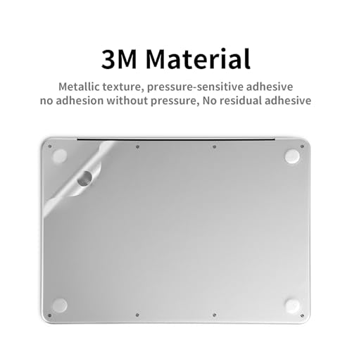 4 in 1 Ultra Thin 3M Vinyl Full Size Laptop Skin Palm Rest Sticker for 2026 New Released MacBook Pro Neo 13 Inch A3404 with A18 Chip - Silver - color: Silver