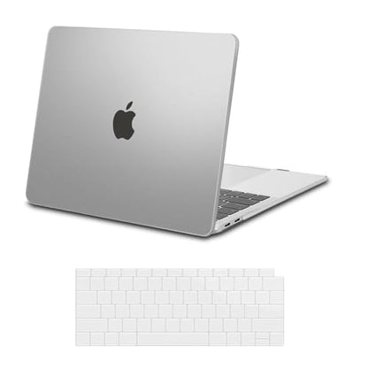 MOSISO Compatible with MacBook Air 13 inch Case M1 2021 2020 2019 2018 Release A2337 A2179 A1932 Touch ID, Plastic Hard Shell Cover&Keyboard Cover for MacBook Air 13.3 inch Case M1, Frost - color: Frost
